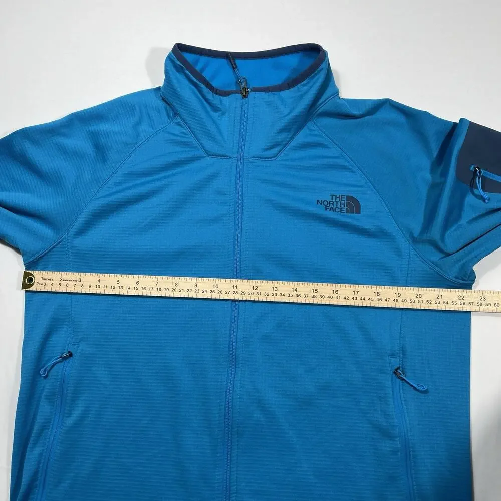 Mens The North Face Borod Fleece Full Zip Jacket Coat Blue L